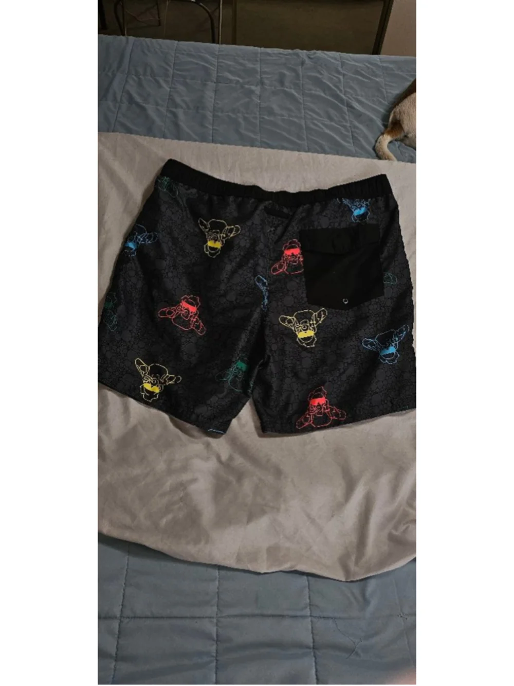 Playaz mens Black Swim Trunks XL with Colorful‎ Skulls